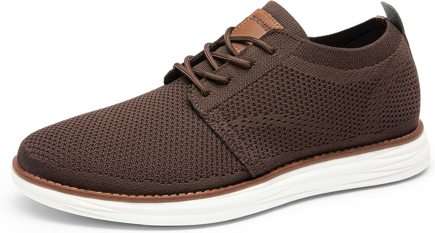 Bruno Marc Men's KnitFlex Breeze Mesh Sneakers Oxford Lace-up Lightweight Casual Walking Shoes